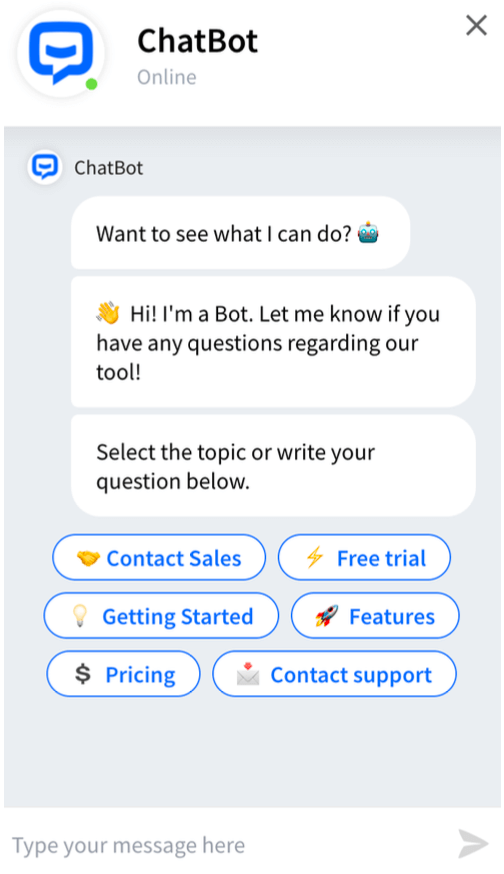 Chatbot example